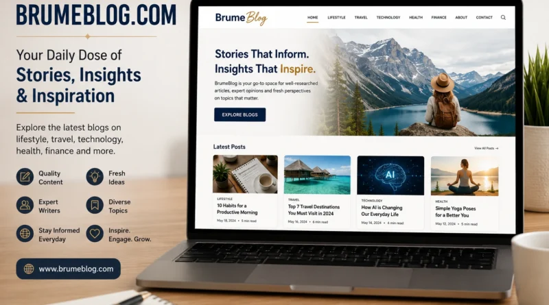 BrumeBlog.com website displayed on a laptop for content and credibility review