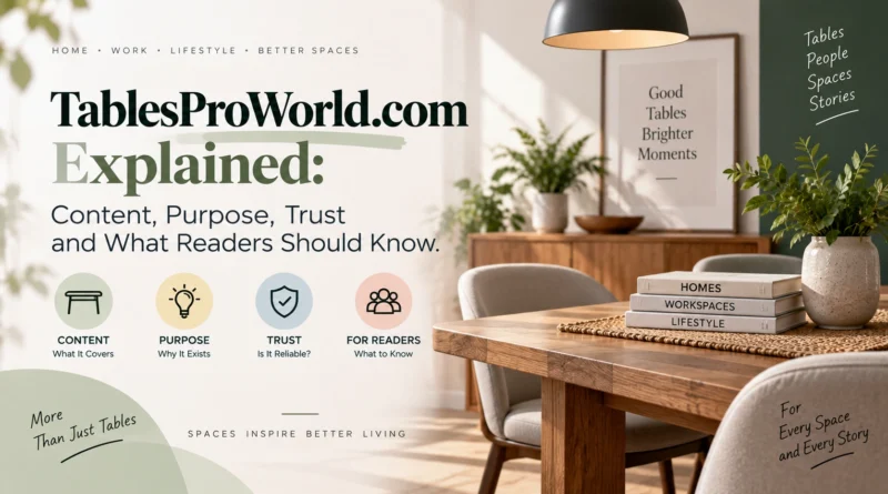 TablesProWorld.com Explained Content, Purpose, Trust and What Readers Should Know.